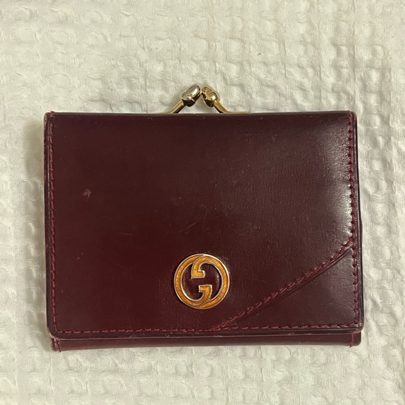 Gucci Handbags - Vintage GUCCI Maroon/Burgundy Kisslock Wallet Coin Purse